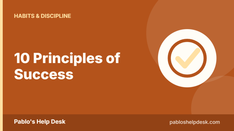 Graphic with the headline: 10 Principles of Success