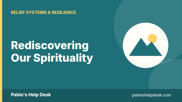 Graphic with the headline: Rediscovering Our Spirituality